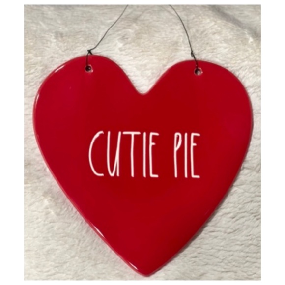 Rae Dunn “Cutie Pie” Red Ceramic Wall Plaque Sign - Picture 2 of 2